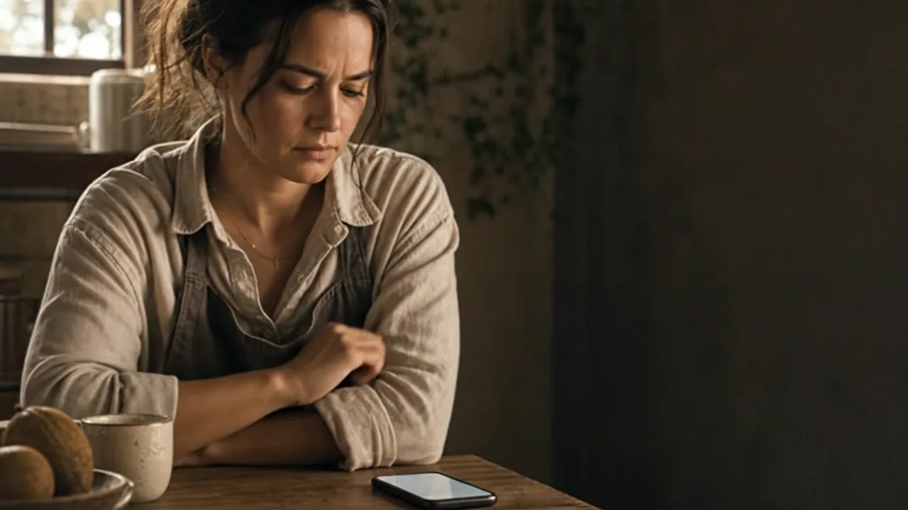 A customer waits beside her phone after reaching out