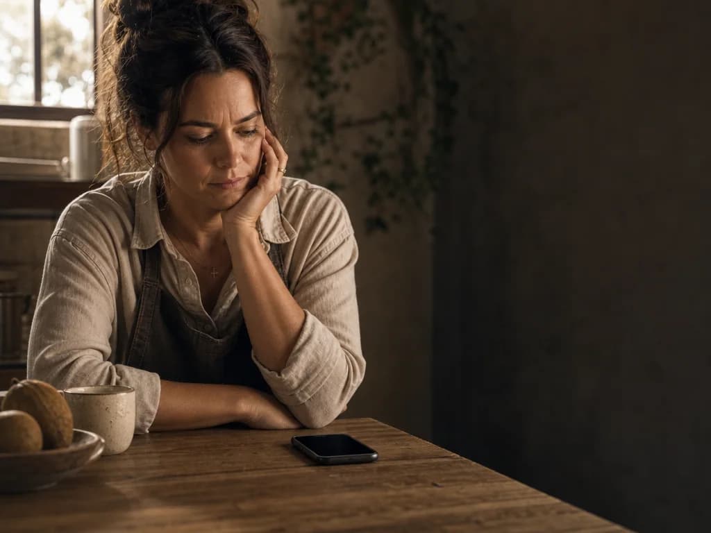 A customer waits beside her unanswered phone